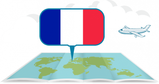 kula ziemska z samolotem Francja