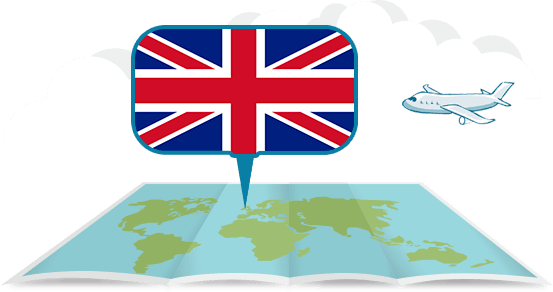 kula ziemska z samolotem Wielka Brytania / UK / Anglia